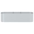 vidaXL Vyvýšený záhradný záhon 320x80x81cm,pozinkovaná oceľ,strieborný