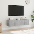 vidaXL TV nástenné skrinky s LED svetlami 2 ks betón. sivé 60x35x31 cm
