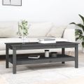 vidaXL Konferenčný stolík sivý 110x50x40 cm borovicový masív