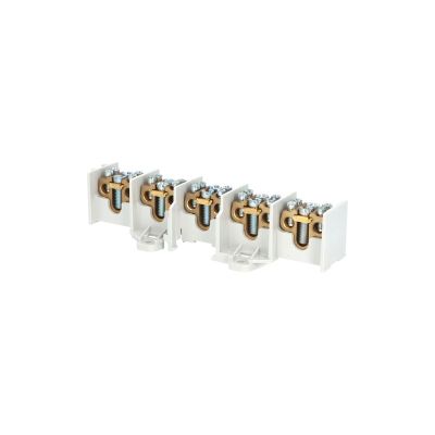 Svorkovnice stúpacie HAK/5/35, nekrytá, 100A, 5pól., každý pól 1x35mm2 a 2x25mm2, na DIN
