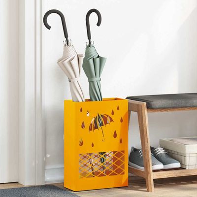 vidaXL Stojan na slnečník horčicovo žltá 28 x 12 x 41 cm Oceľ