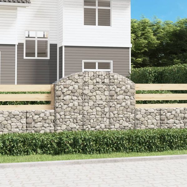 vidaXL Oblúkový gabionový kôš 150x30x120/140cm pozinkované železo