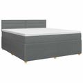 vidaXL Posteľ boxspring s matracom Tmavosivá 140 x 190 cm Látka
