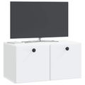 vidaXL Nástenná TV skrinka 59,5 x 31 x 30 cm Biela Kompozitné drevo