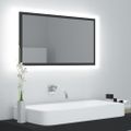 vidaXL Kúpeľňové LED zrkadlo sivé 80x8,5x37 cm akryl