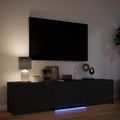 vidaXL TV skriňa s LED 165 x 34 x 40 cm Čierny Konštruované drevo