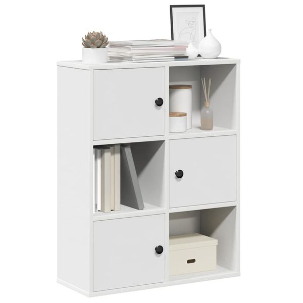VidaXL Knižnica Biela 60x24x76,5 cm Konštrukcia dreva