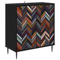 vidaXL Servírovacia skriňa OMMEN Čierny dub 69 x 33 x 76 cm