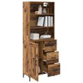 vidaXL Highboard Staré drevo 69,5 x 34 x 180 cm Kompozitné drevo