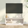 vidaXL TV skrinka biela 90x35x35 cm masívna borovica