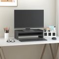 vidaXL Stojan na monitor sivý 50x24x16 cm masívna borovica