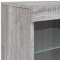 vidaXL Komoda s LED svetlami sivá sonoma 123x37x67 cm