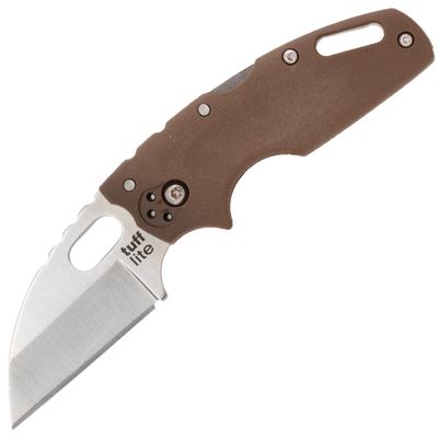 Cold Steel 20LTF Tuff Lite Plain Dark Earth vreckový nôž 6,4 cm, Satin, hnedá, Griv-Ex termoplast