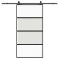 vidaXL Posuvné dvere s kovaním čierne 102,5x205 cm tvrdené sklo