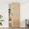 vidaXL Posuvné dvere Prírodná a biela 73,5 x 211 cm Borovicový masív