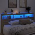 vidaXL Skrinka na čelo postele s LED dub sonoma 220x17x102 cm