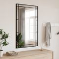vidaXL Nástenné zrkadlo čierne 60x100 cm obdĺžnikové železné