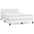 vidaXL Boxspring posteľ s matracom biely 140x190 cm umelá koža