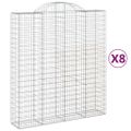 vidaXL Oblúkový gabionový kôš 8 ks 200x50x220/240cm pozinkované železo