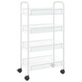 vidaXL Kuchynský vozík so 4 poschodiami biely 46x26x85 cm železný