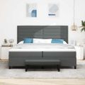 vidaXL Posteľ s pružinovým rámom Tmavo šedá 200 x 200 cm látka