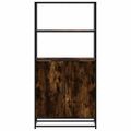 vidaXL Vysoká skrinka dymový dub 68x35x139 cm kompozitné drevo+kov