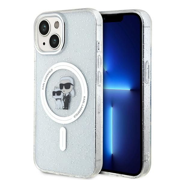 Puzdro Karl Lagerfeld pre iPhone 15 6,1" KLHMP15SHGKCNOT priehľadné HC Magsafe IML KC Glitter