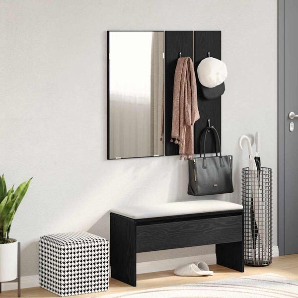 vidaXL Zostava nábytku do predsiene 4 pcs Čierny dub Kompozitné drevo