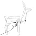 vidaXL Siluety sobov s pohybl. hlavami 3 ks studené biele 76x42x87 cm