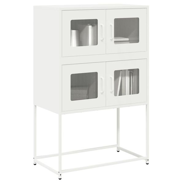 vidaXL Highboard White 68x39x107 cm Oceľ