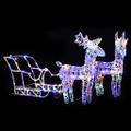 vidaXL Vianočná dekorácia so sobmi a saňami 160 LED 130 cm akryl