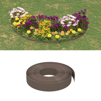 vidaXL Záhradné obruby 2 ks hnedé 10 m 10 cm polyetylén
