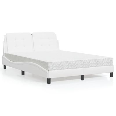 vidaXL Rám postele bez matraca Zadar biela 140x190 cm umelá koža