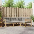vidaXL Záhradná súprava gaučov 3 ks Biela a svetlosivá Polyester