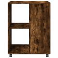 vidaXL Príručný stolík a kolieska dymový dub 55x60x78 cm kompoz. drevo