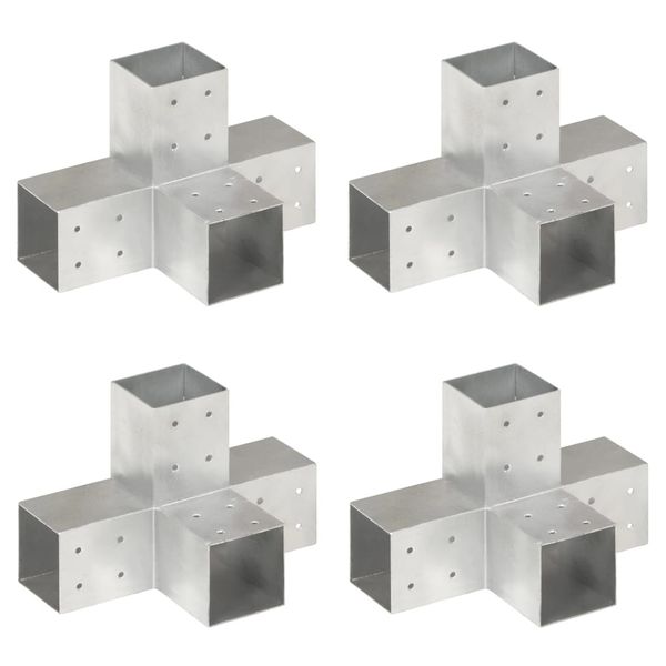 vidaXL Trámové spojky 4 ks v tvare X 81x81 mm pozinkovaný kov