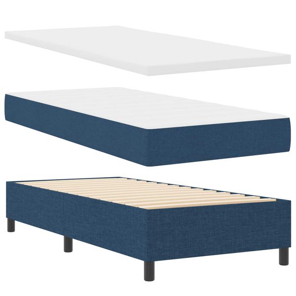 vidaXL Posteľ s pružinovým rámom Modrá 100 x 200 cm látka