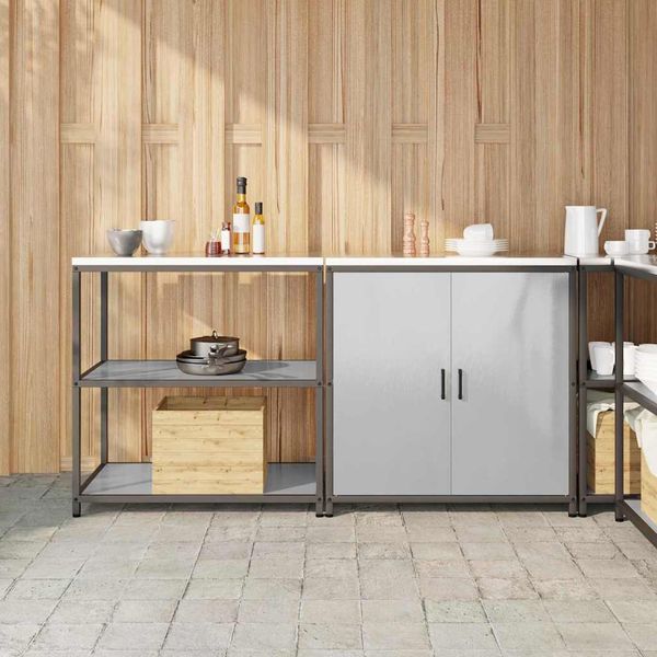 vidaXL Kuchynský úložný set HATTEM 2 pcs Strieborná Nehrdzavejúca oceľ