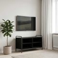 vidaXL TV skrinka 140 x 39,5 x 50 cm Čierny dub Kompozitné drevo