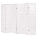 vidaXL Skladací paraván so 6 panelmi, japonský štýl 240x170 cm, biely