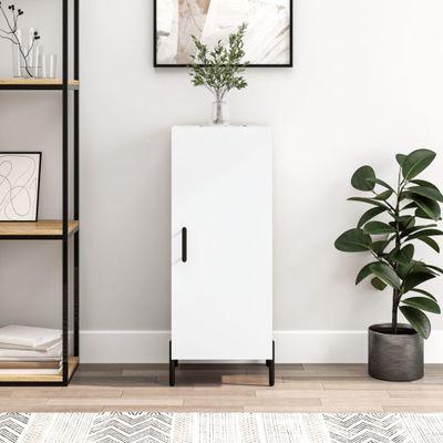 vidaXL Komoda biela 34,5x34x90 cm spracované drevo
