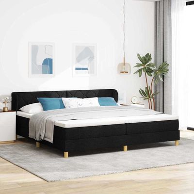 vidaXL Posteľ s pružinovým rámom Čierna 200 x 200 cm látka