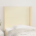 vidaXL Čelo postele so záhybmi krémové 83x16x118/128 cm umelá koža