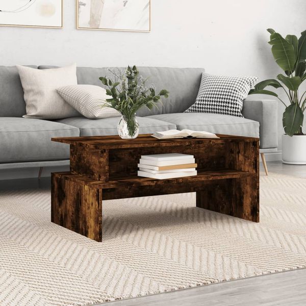 vidaXL Konferenčný stolík dymový dub 90x55x42,5 cm kompozitné drevo