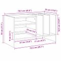 vidaXL Skrinka na gramofónové platne Staré drevo 78,5 x 35 x 45 cm