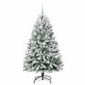 vidaXL Umelý Sklápací Vianočný Stromček 150 LED Zelená a biela 150 cm