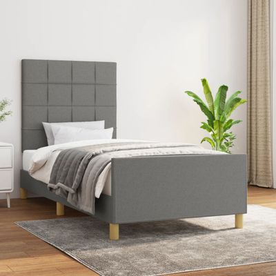 vidaXL Posteľ bez matraca tmavosivá 80x200 cm látka