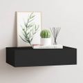 vidaXL Nástenná zásuvková polica čierna 40x23,5x10 cm MDF