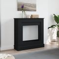 vidaXL Obloženie krbu čierne 90x30x90 cm kompozitné drevo