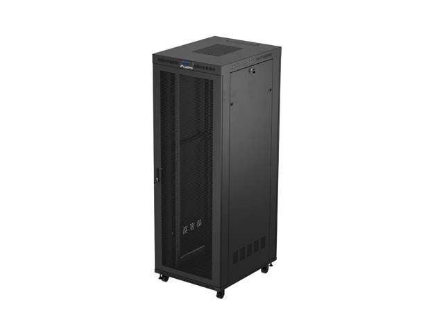 19'' Voľne stojaca racková skriňa 47u/800x1000 (flat pack) so sieťovými dverami lcd čierna lanberg V2